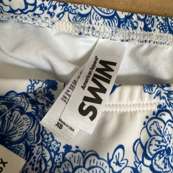 NWT American Apparel Blue Floral Print High Waisted Brief Bikini Bottoms. XS - Picture 4 of 6